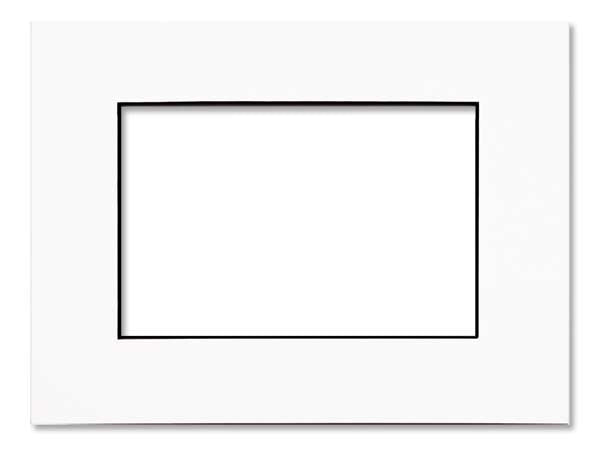 Passepartout wit/zwart kern 19,4x24,5cm venster - buitenmaat 27,9x35,6cm (10 stuks) [MS20200]