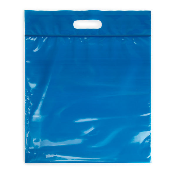Draagtassen plastiek blauw 22,9x8,2x18,4cm 75 micron (100 stuks) [ZH13BL5]
