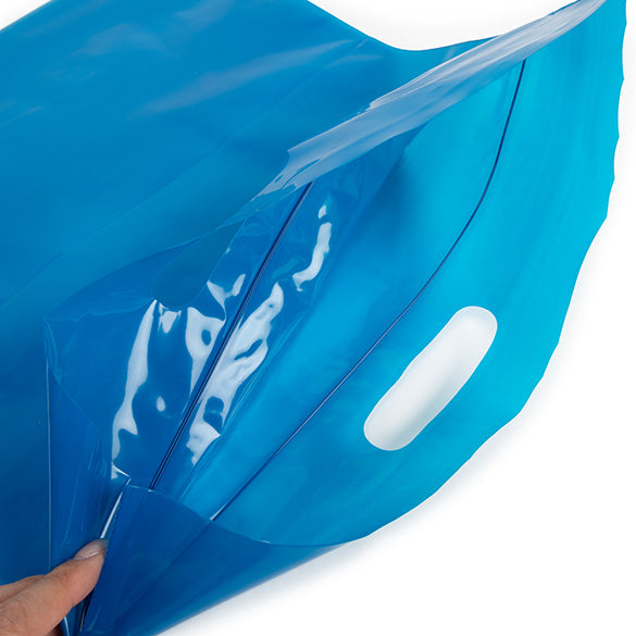 Draagtassen plastiek blauw 22,9x8,2x18,4cm 75 micron (100 stuks) [ZH13BL5]