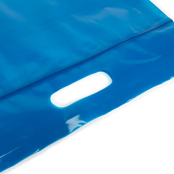 Draagtassen plastiek blauw 22,9x8,2x18,4cm 75 micron (100 stuks) [ZH13BL5]