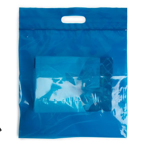 Draagtassen plastiek blauw 22,9x8,2x18,4cm 75 micron (100 stuks) [ZH13BL5]