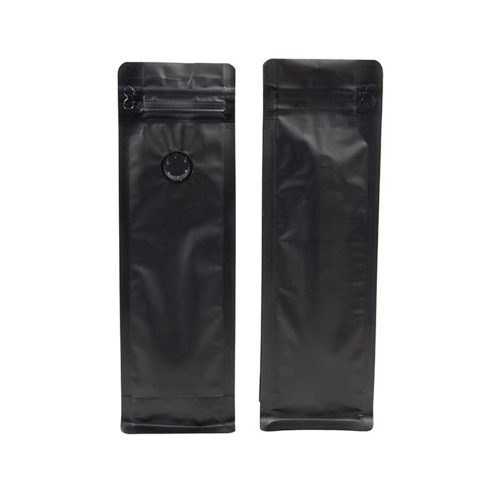 Sachets à café à fond en bloc noir mat 7,9 x 6 x 26 cm (50 pièces) [BBC1MB]