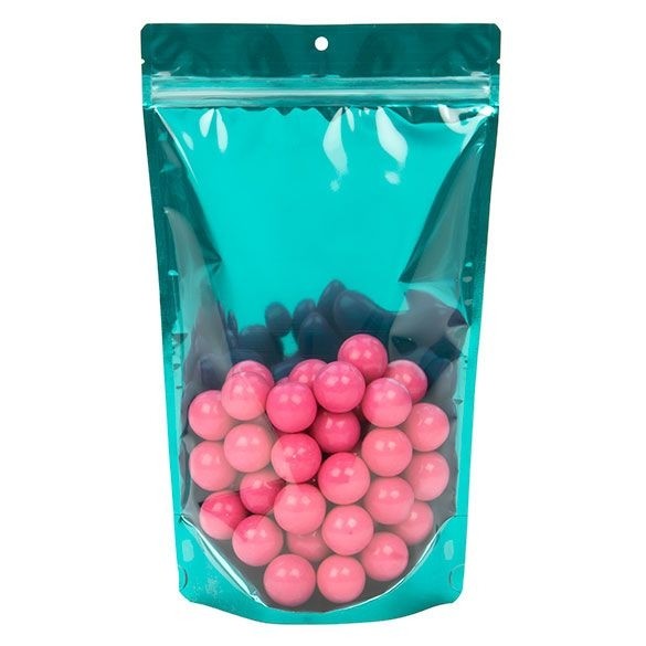 Stazakken Transparant/Teal Blauw 17,1x8,9x28,6cm | 340 gram (100 stuks) [ZBGB4TL]