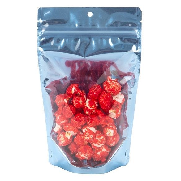 Doypack avec dos Bleu brillant 13x7,9x20,6cm | 113g (100 pièces) [ZBGB3BL]