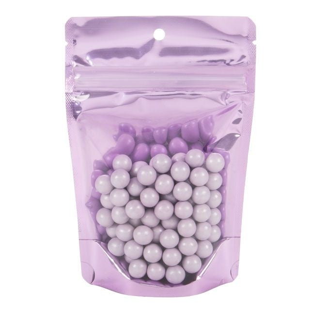 Stazakken Transparant/Lavendel 10,2x6x15,2cm | 57 gram (100 stuks) [ZBGB2LV]