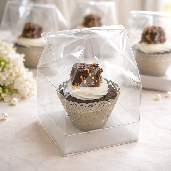 Sachets à Cupcake avec fond en papier pour 1 cupcake 10,2x10,2x17,8cm (100 pièces) [CBG4]