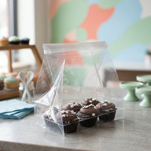 Sachets à Cupcake pour 6 minis cupcakes avec plateau d'insertion 17,8x10,2x22,9cm (100 pièces) [CBG6]