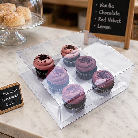 Boites à Cupcake pour six cupcakes 22.9 x 22.9 x 10.2cm (100 pièces) [CBS175]