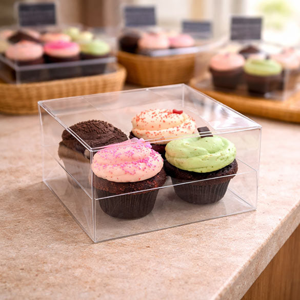Cupcake Dozen voor 4 standaard cupcakes of muffins 19.1x17.8x10.2cm (100 Stuks) [CBS177]