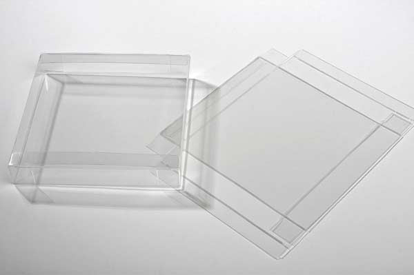 Boites cadeau plastique à transparence cristalline 14.9x2.5x14.9cm (25 Pièces) [FB189]