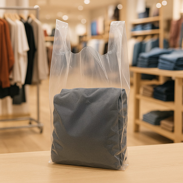 Sac cabas plastique transparent 30,5x17,8x55,9cm (100 pièces) [CHB4]