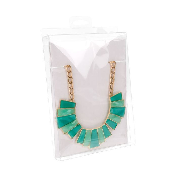 Plastiek Doosjes 13,7x2,5x18,7cm Kristalhelder met Hanger in het midden (25 stuks) [CHFB15]