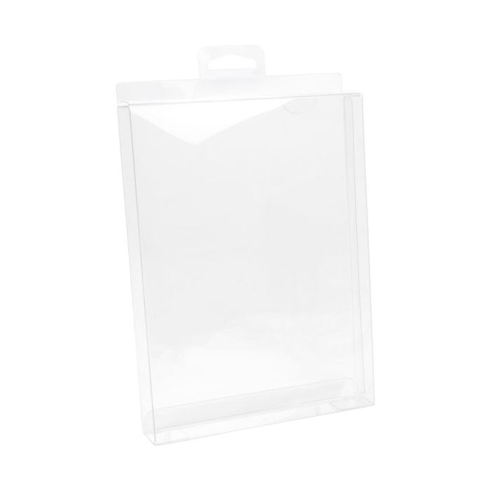 Plastiek Doosjes 13,7x2,5x18,7cm Kristalhelder met Hanger in het midden (25 stuks) [CHFB15]