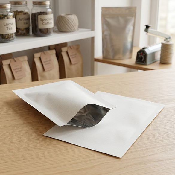 Sachet à usage unique blanc mat, 6.5x9 cm (100 pièces) [CRB1W]