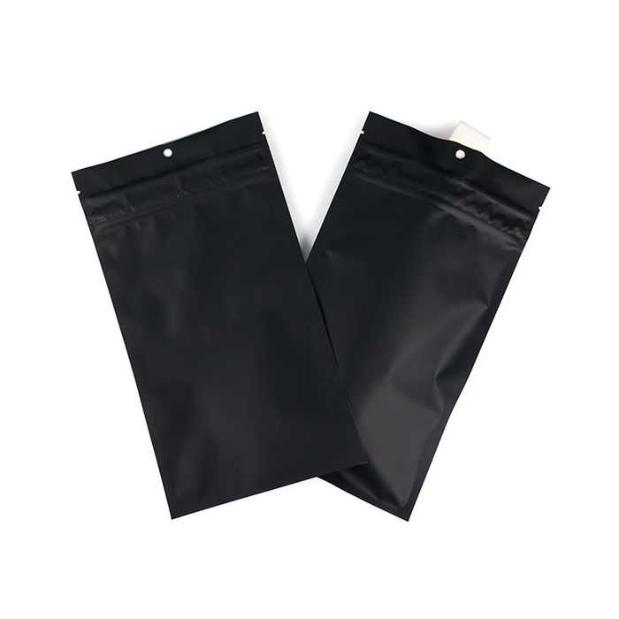 Sachets à fermeture éclair avec fermeture à glissière de sécurité enfant, couleur noir mat, 12,7x20,8 cm (100 pièces) [CRHZB6MB]