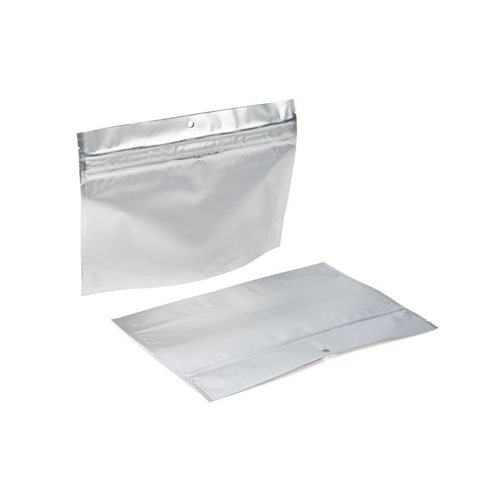 Sachets à fermeture résistants aux enfants Argent Mat 22,9 x 6,2 x 15,2 cm (100 pièces) [CRP96MS]