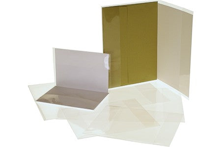 Couverture pliable à transparence cristalline pour enveloppe + carte 24.4 x 21.1cm (100 pièces) [CJ49]