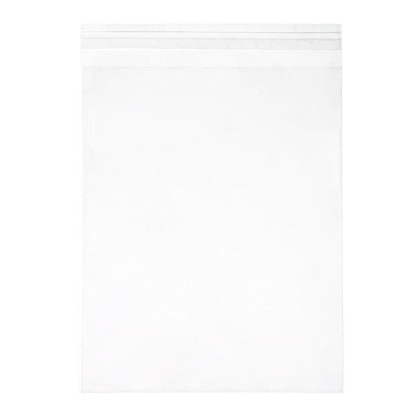 Sachet plastique plat grand format 21x25,7cm Refermable par Rabat Adhésif (100 pièces) [B108S]