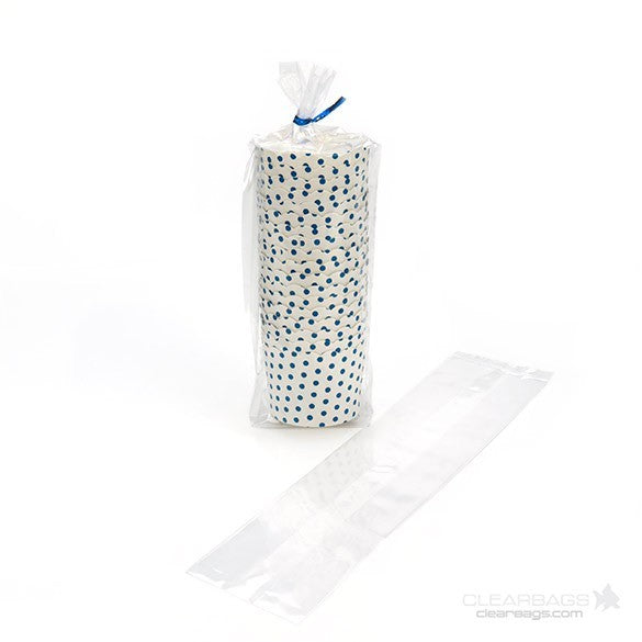 Plastiek Zakken 6,4x5,1x24,8cm met zijvouw (100 stuks) [GB22]