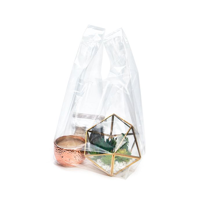 Sac cabas plastique transparent 25,4x25,4x54,6cm (100 pièces) [CHB3]