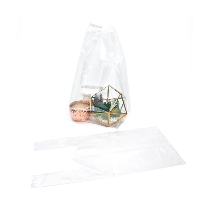 Plastic Carrier Bags Transparent 25.4x25.4x54.6cm