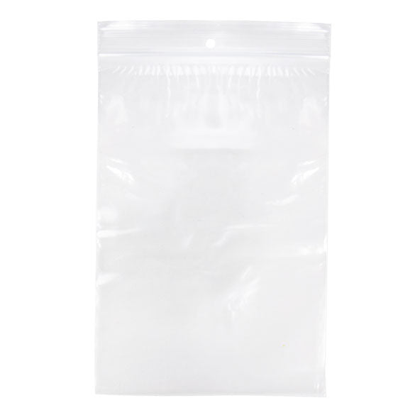 Sachet zip transparent PE-BD avec trou pour suspension 15,2x22,9cm (100 pièces) [2PR69]