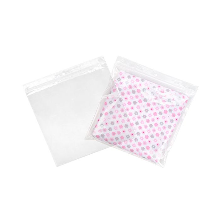 Sachet zip à transparence cristalline avec trou de suspension 21,6x21,6cm (100 pièces) [ZR8H]