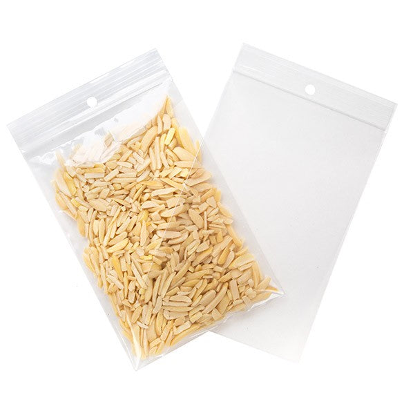 Sachet zip à transparence cristalline 75 microns avec trou pour suspension 10,2x15,2cm (100 pièces) [Z3R46]