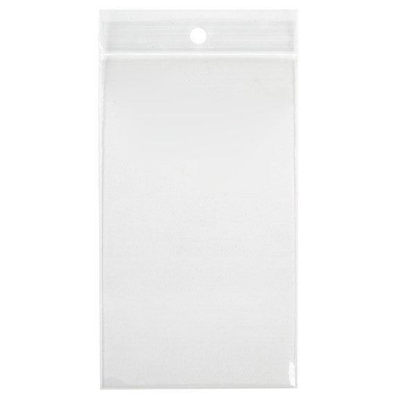Gripzakken met Ophanggat 7,5x12,5cm Kristalhelder PP 100 Micron (100 stuks) [Z4R35]