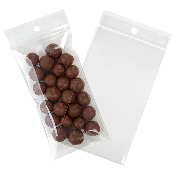 Gripzakken met Ophanggat 7,5x15cm Kristalhelder PP 100 Micron (100 stuks) [Z4R36]