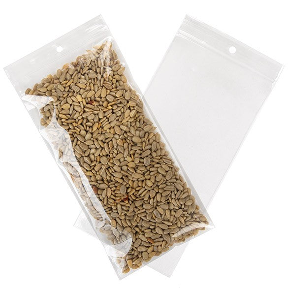 Sachet zip à transparence cristalline 100 microns avec trou pour suspension 10,2x20,3cm (100 pièces) [Z4R48]