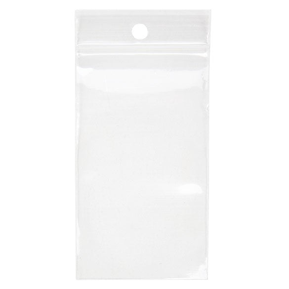 Gripzakken met Ophanggat 5,1x8,9cm Kristalhelder PP 50 Micron (100 stuks) [ZR23H]