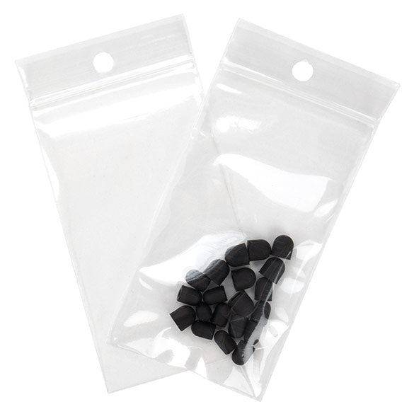 Gripzakken met Ophanggat 5,1x8,9cm Kristalhelder PP 50 Micron (100 stuks) [ZR23H]