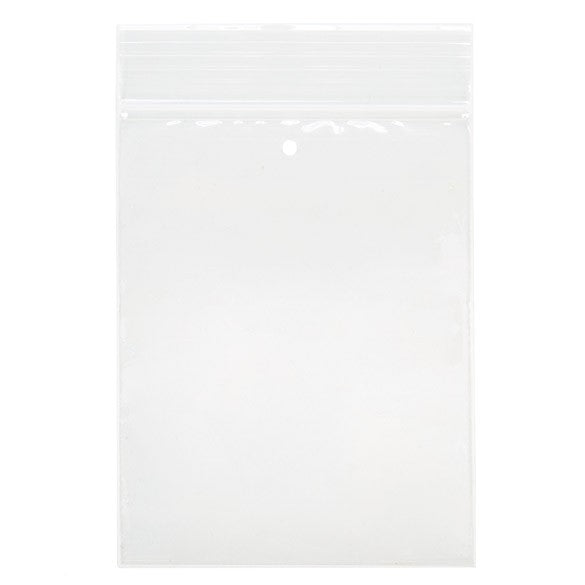 Sachet zip à transparence cristalline avec trou de suspension + trou d'aération 7,5x10 cm (100 pièces) [ZR34V]
