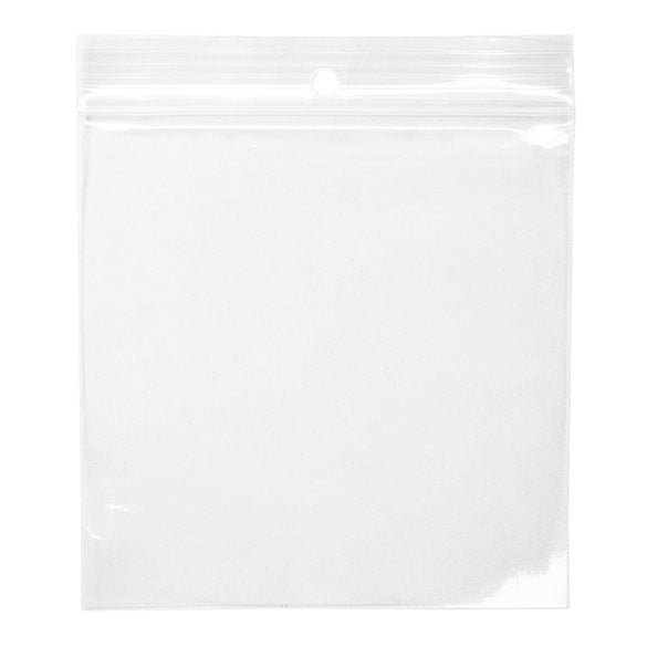 Sachet zip à transparence cristalline avec trou de suspension 10,2x10,2cm (100 pièces) [ZR44]
