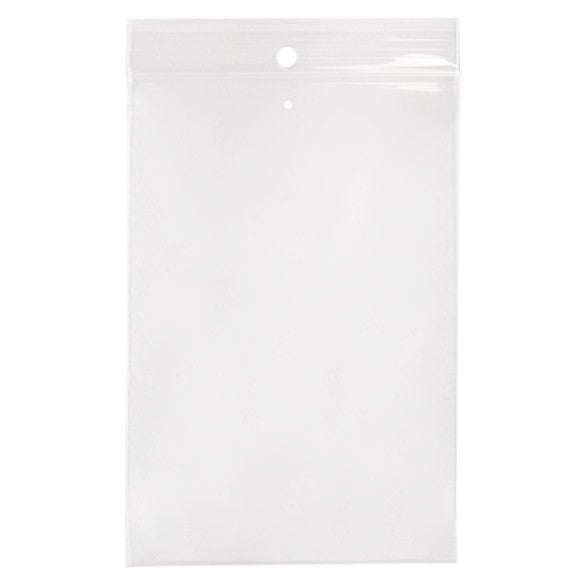 Sachet zip à transparence cristalline avec trou de suspension européen + trou d'aération10x15 cm (100 pièces) [ZR46V]