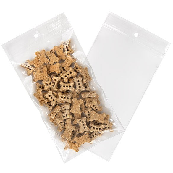 Gripzakken met Ophanggat 10x18cm Kristalhelder PP 50 Micron (100 stuks) [ZR47]
