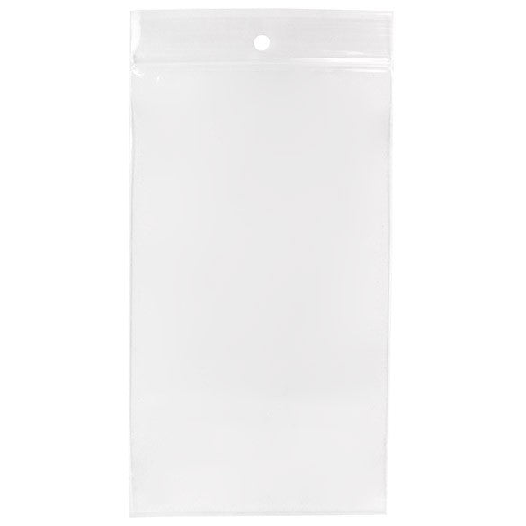 Gripzakken met Ophanggat 10x18cm Kristalhelder PP 50 Micron (100 stuks) [ZR47]