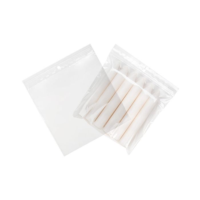 Sachet zip à transparence cristalline avec trou de suspension 15,2x15,2cm (100 pièces) [ZR66]