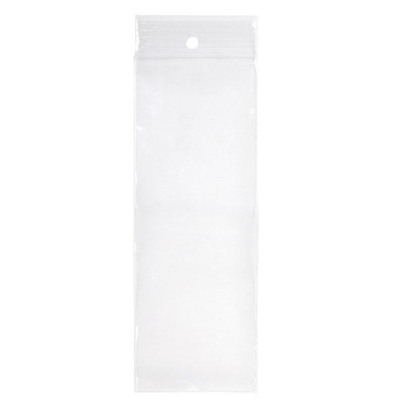 Sachet zip à transparence cristalline avec trou de suspension 6,4x17,8cm (100 pièces) [ZR2H7]