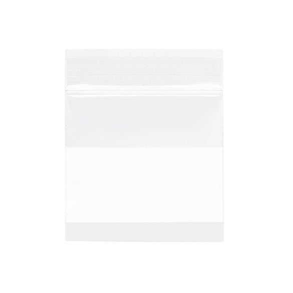 Sachet zip à transparence cristalline avec fenêtre d'écriture blanche 5x5 cm (100 pièces) [ZWC22]