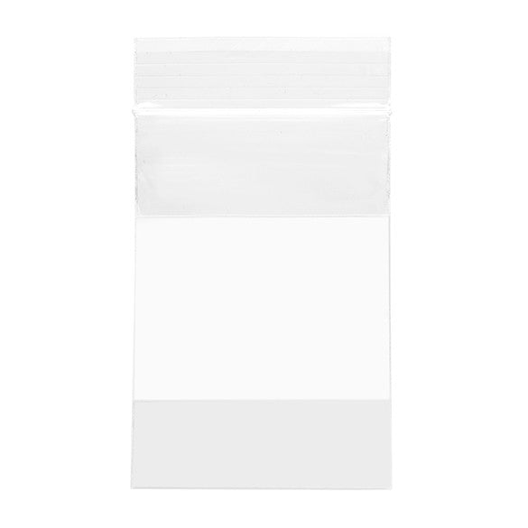 Sachet zip à transparence cristalline avec fenêtre d'écriture blanche 5x7,5 cm (100 pièces) [ZWC23]