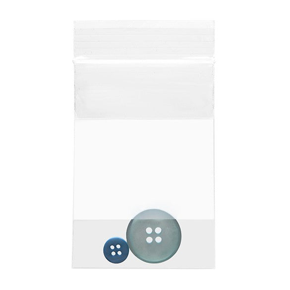 Sachet zip à transparence cristalline avec fenêtre d'écriture blanche 5x7,5 cm (100 pièces) [ZWC23]