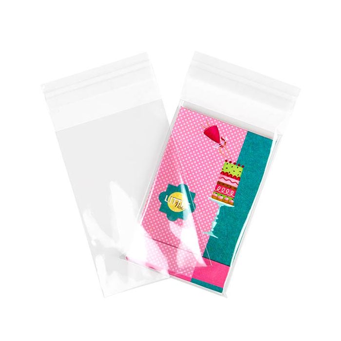 Sachet plastique à rabat avantageux transparence cristalline 8.4x13cm (250 pièces) [VL3]