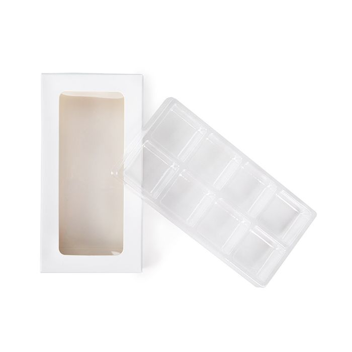 White Kraft Artisan Candy Box Set, Square Insert 7x2.1x13.8 cm (25 pieces) [CNDY272W]