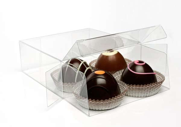 Boite pour truffes en chocolat avec plateau d'insertion 10.8 x 4.1 x 10.8cm (100 pièces) [CNDY194]