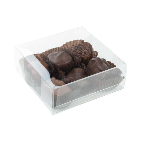 Boite pour truffes en chocolat avec plateau d'insertion 10.8 x 4.1 x 10.8cm (100 pièces) [CNDY194]