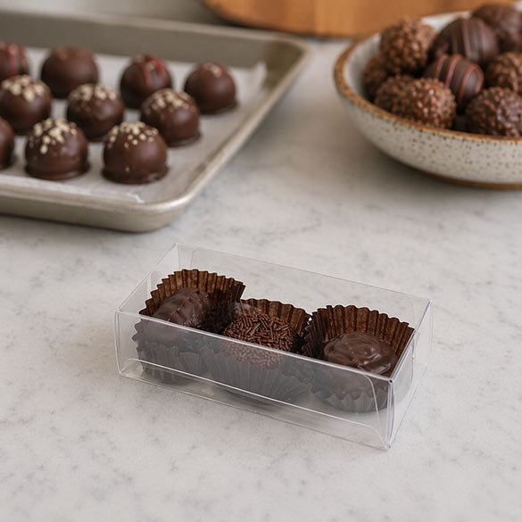 Plastic Gift Boxes for "chocolate" Truffels 5.4x3.5x10.8cm with Insert (100 pieces) [CNDY195]