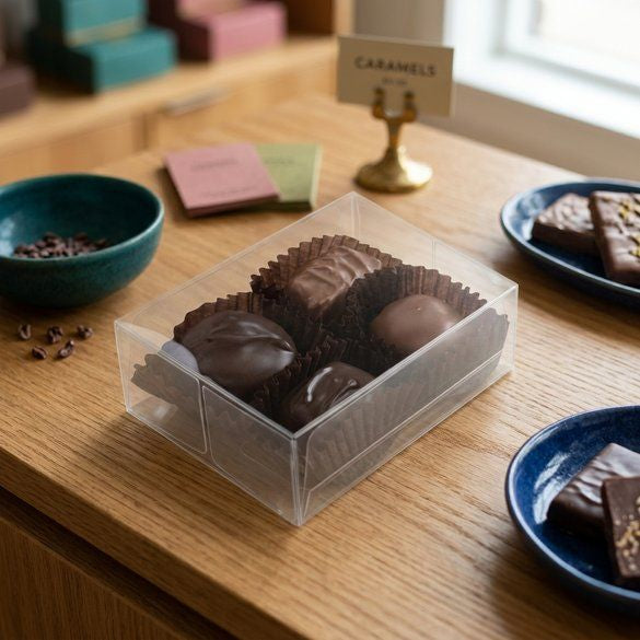 Plastic Gift Boxes for Chocolates 7x3.7x10.5cm with Insert (100 pieces) [CNDY229]
