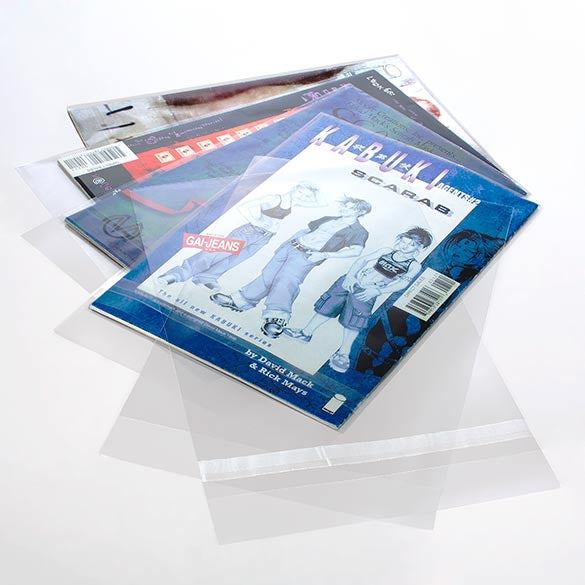 Sachet plastique refermable transparent avec rabat sans adhésif pour comic 17.6 x 26cm (100 pièces) [COMIC1NG]